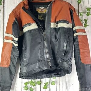Harley-Davidson VINTAGE CRUISER Leather Jacket Small Orange